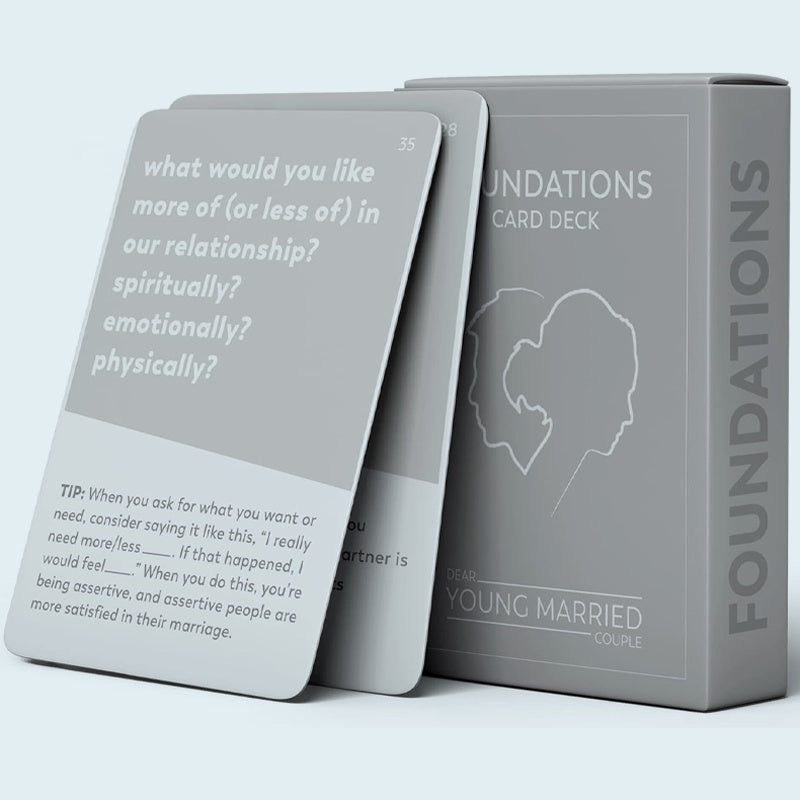 DEAR YOUNG MARRIED COUPLE Foundations Card Deck Conversation Starters - 52 Questions and Tips to Become Connected - Card