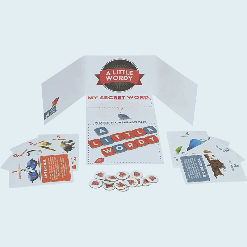 A Little Wordy by Exploding Kittens | A Clever Scramble Word Game of Tiles, Cards, and Clues | 2 Player Board Games