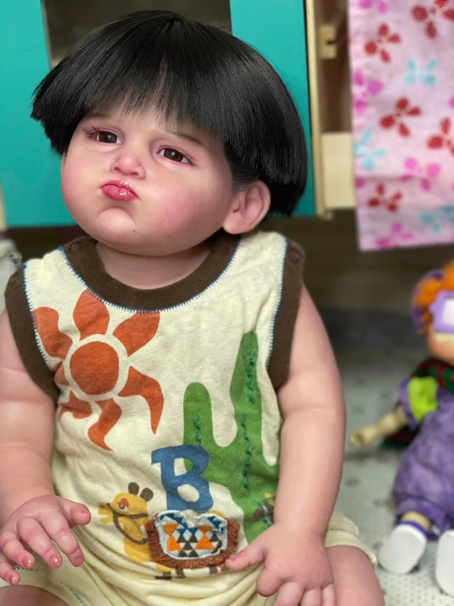 Reborn baby Asian chubby Fat plump , Realistic baby doll | Boy | Soft vinyl , scale 1/1 | Art painting , Action doll Custom doll