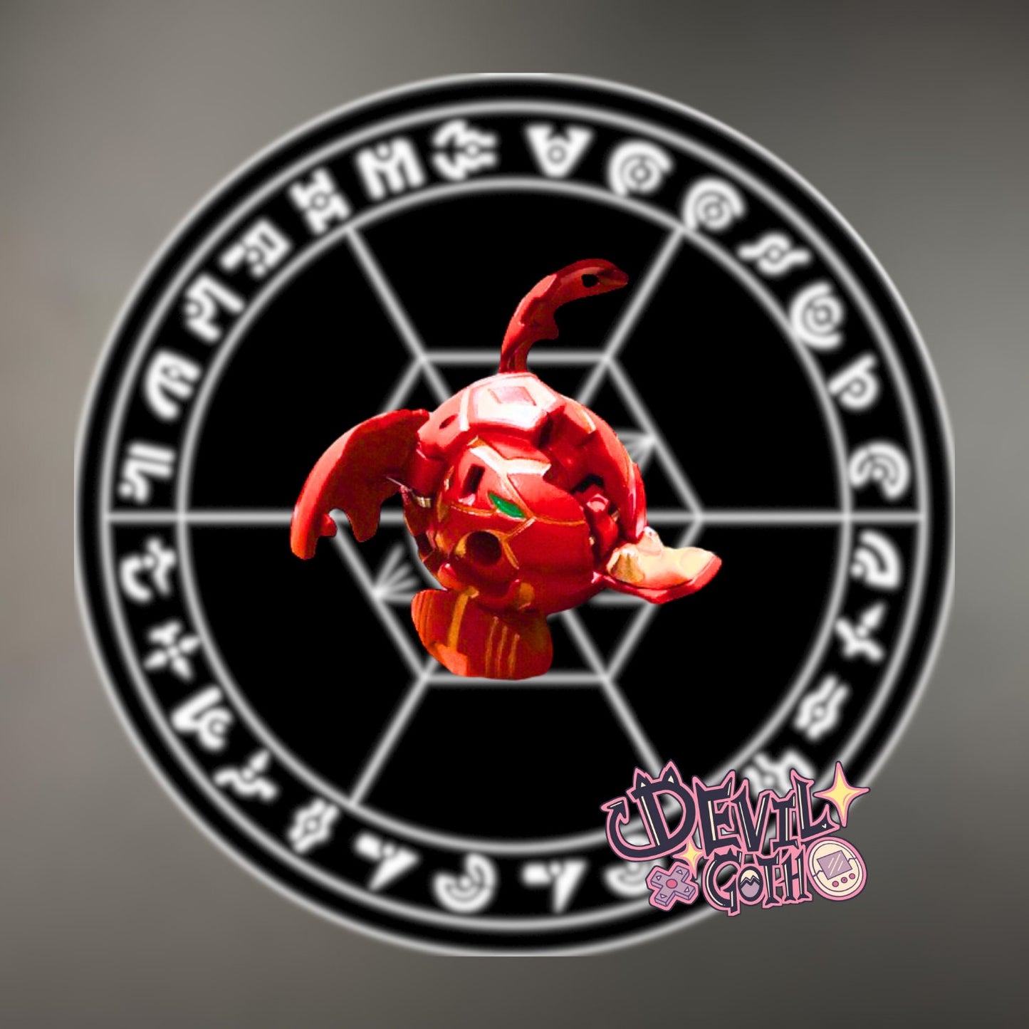 Bakugan , Battle Brawlers , B2 Pyrus Tusko ( Custom Painted )