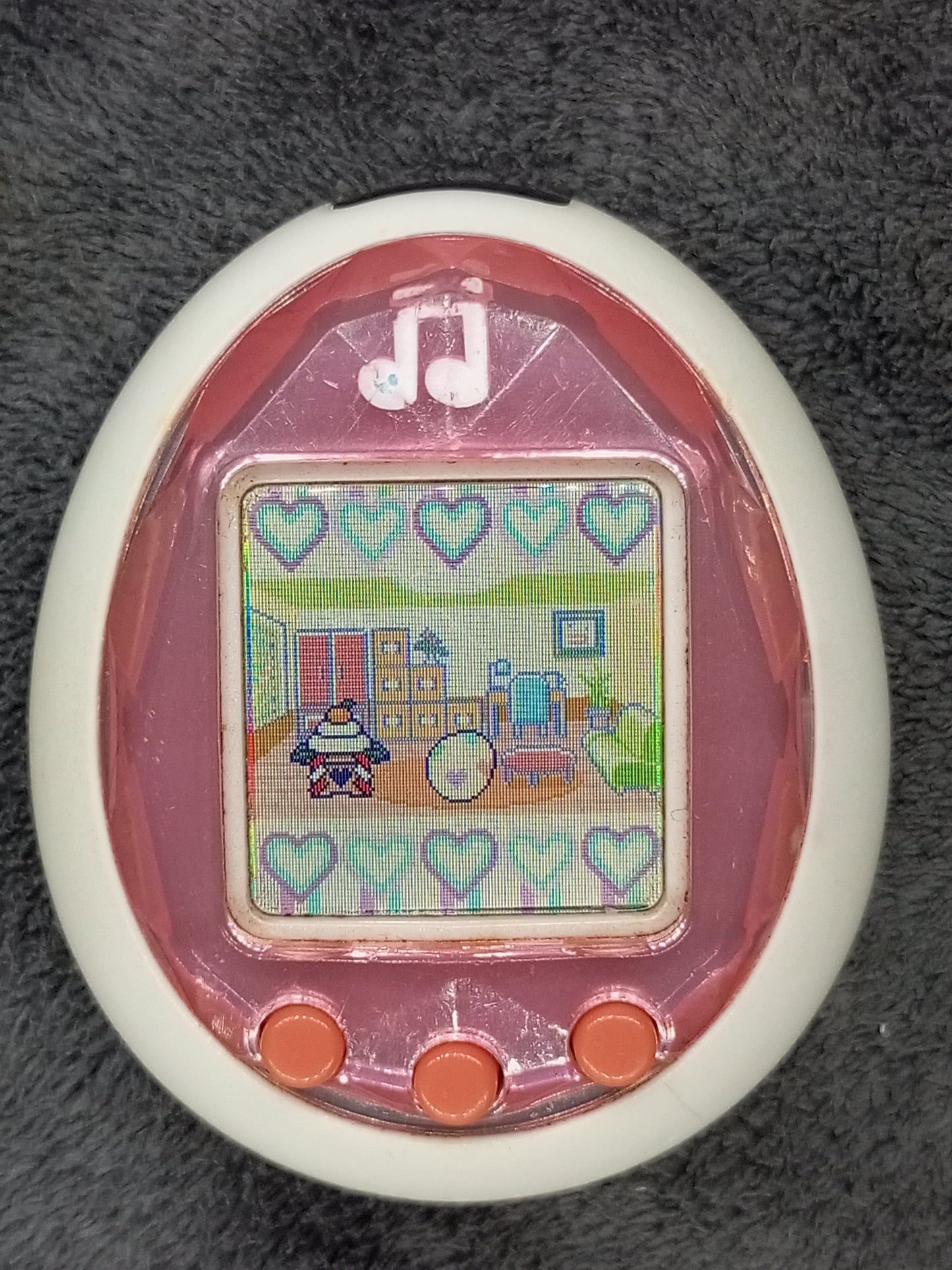Tamagotchi ID Lovely melody Japan ver. | Bandai | Dirty shell ,Yellowish display | SKU VTVP01177