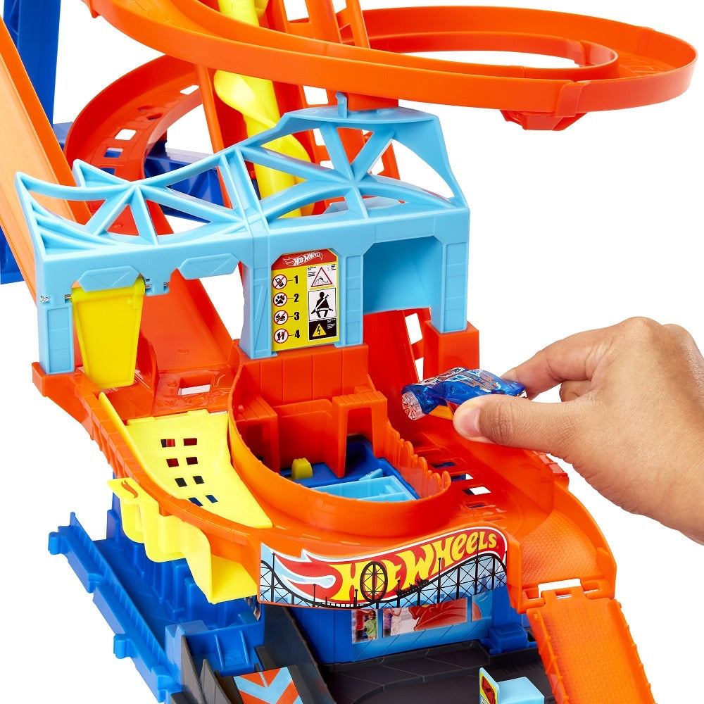 ￼Hot Wheels City Roller Coaster Rally Playset