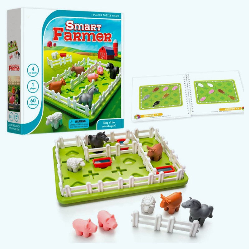 SmartGames Smart Farmer Board Game, a Fun, STEM Focused Cognitive Skill-Building Brain Game and Puzzle Game