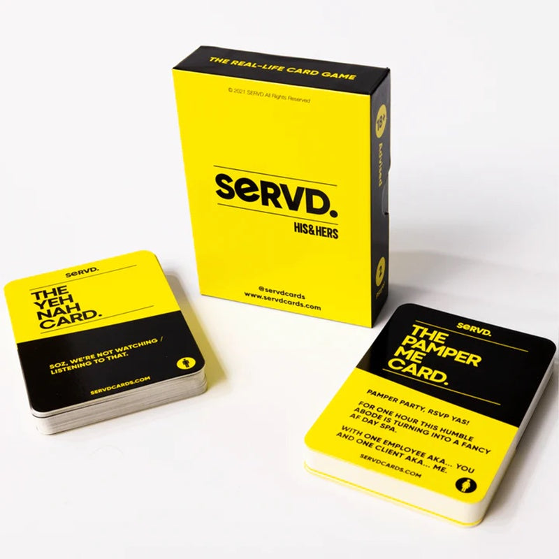 SERVD - His & Hers - The Hilarious Real-Life Couples Card Game for Adults. A Funny Couples Gift