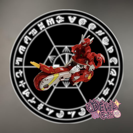 Bakugan Red Pyrus Deluxe Zoompha Mobile Assault + Red Pyrus Titanium Dragonoid