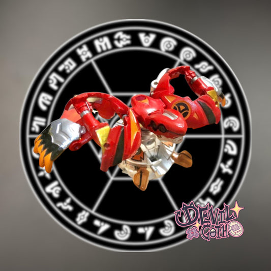 Bakugan Red Pyrus Bolcanon Mechtanium Surge ( Anime Custom Painted )