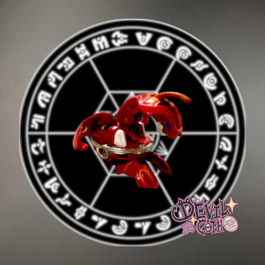 Bakugan B2 Pyrus Delta Dragonoid Heavy Metal ( Anime Custom Painted )