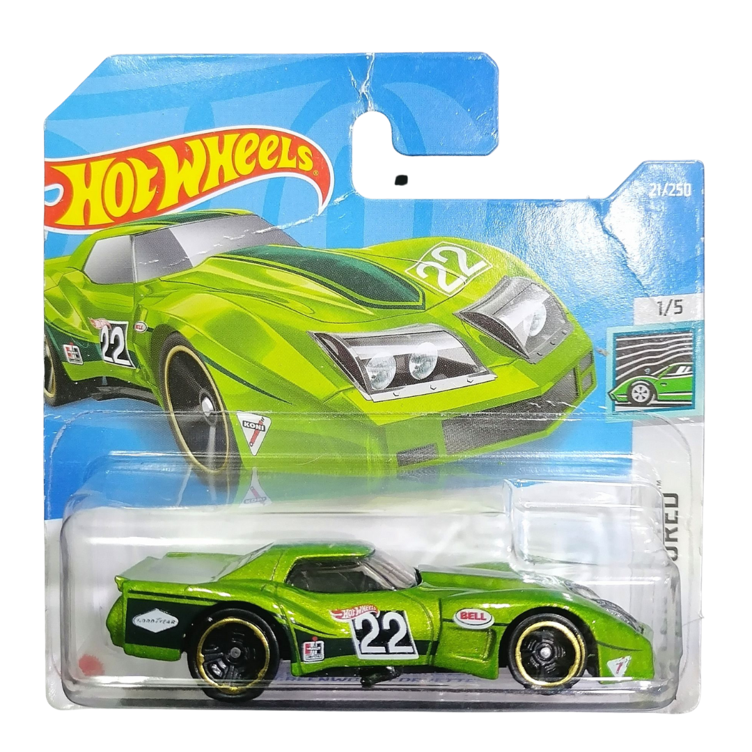 Hot Wheels Car Sport Green Wood Corvette Matel Toy Authentic,New,In box Scale 1:64