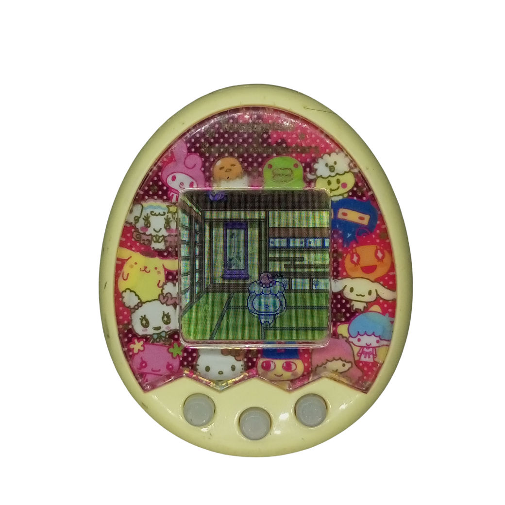 Tamagotchi Mix  Sanrio ver. Japan Yellow | Authentic , Bandai | Used , Yellowish display , No Battery cover | SKU VTVP01078