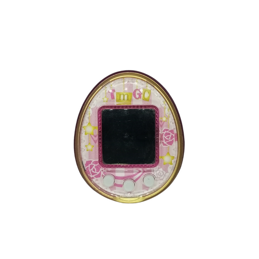 Tamagotchi 4U with rose frame  | Authentic , Bandai | Used , Yellowish display | SKU VTVP01076